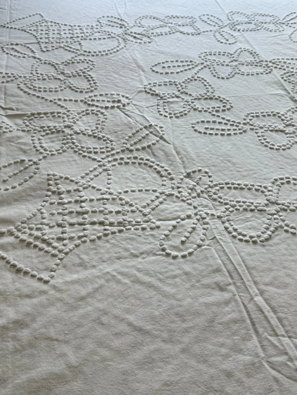 Vintage White Chenille Bedspread 82